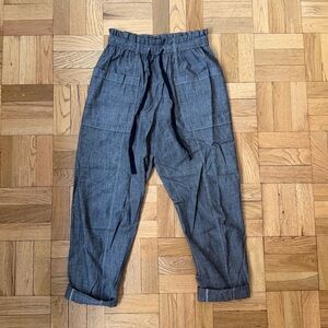 La Vie Rebecca Taylor Gray High Waisted Paper Bag capri pants